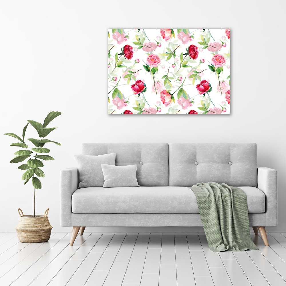 Tableau imprimé sur toile Pivoines roses