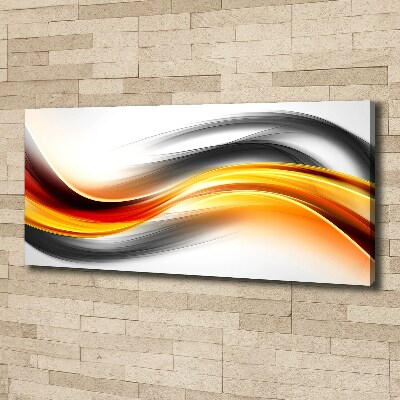 Tableau sur toile Abstraction vagues orange