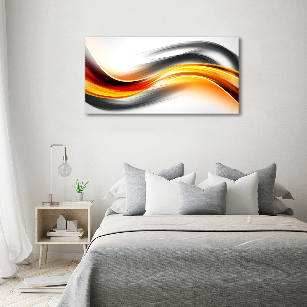 Tableau sur toile Abstraction vagues orange