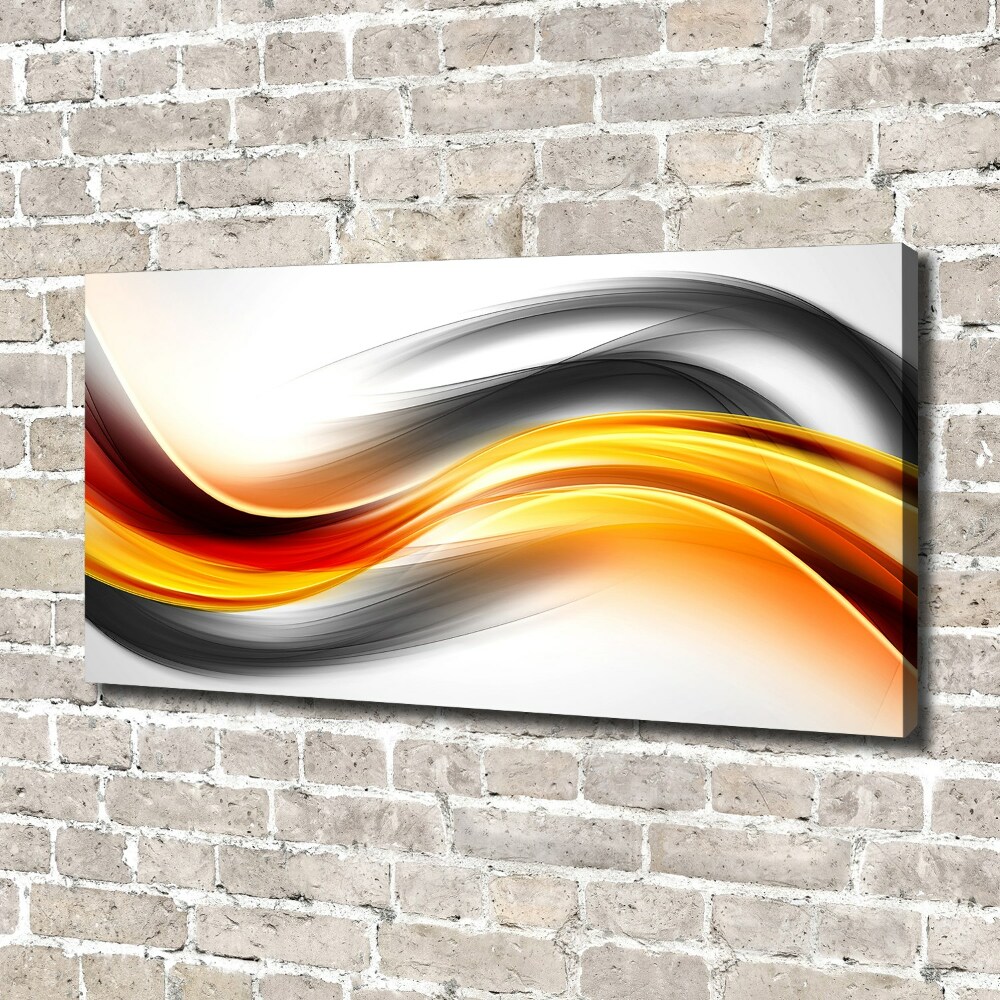 Tableau sur toile Abstraction vagues orange