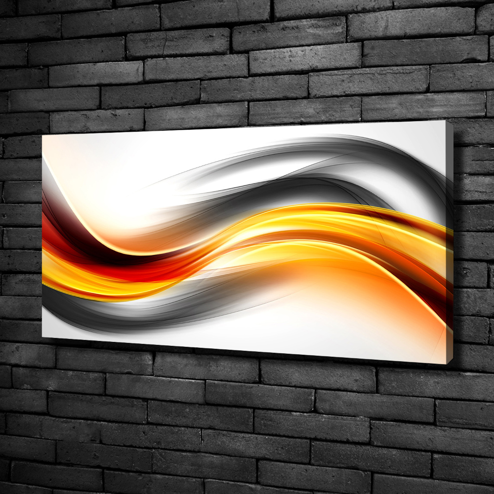 Tableau sur toile Abstraction vagues orange