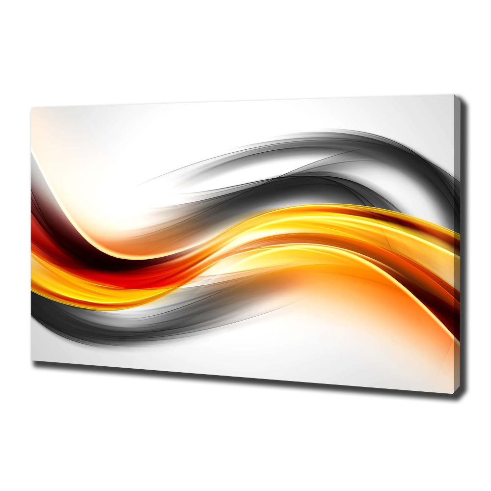 Tableau sur toile Abstraction vagues orange