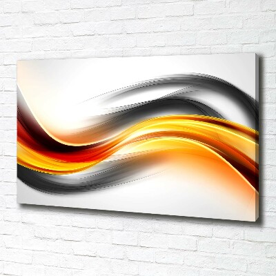 Tableau sur toile Abstraction vagues orange