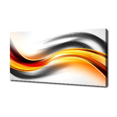 Tableau sur toile Abstraction vagues orange