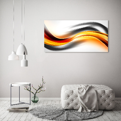 Tableau sur toile Abstraction vagues orange