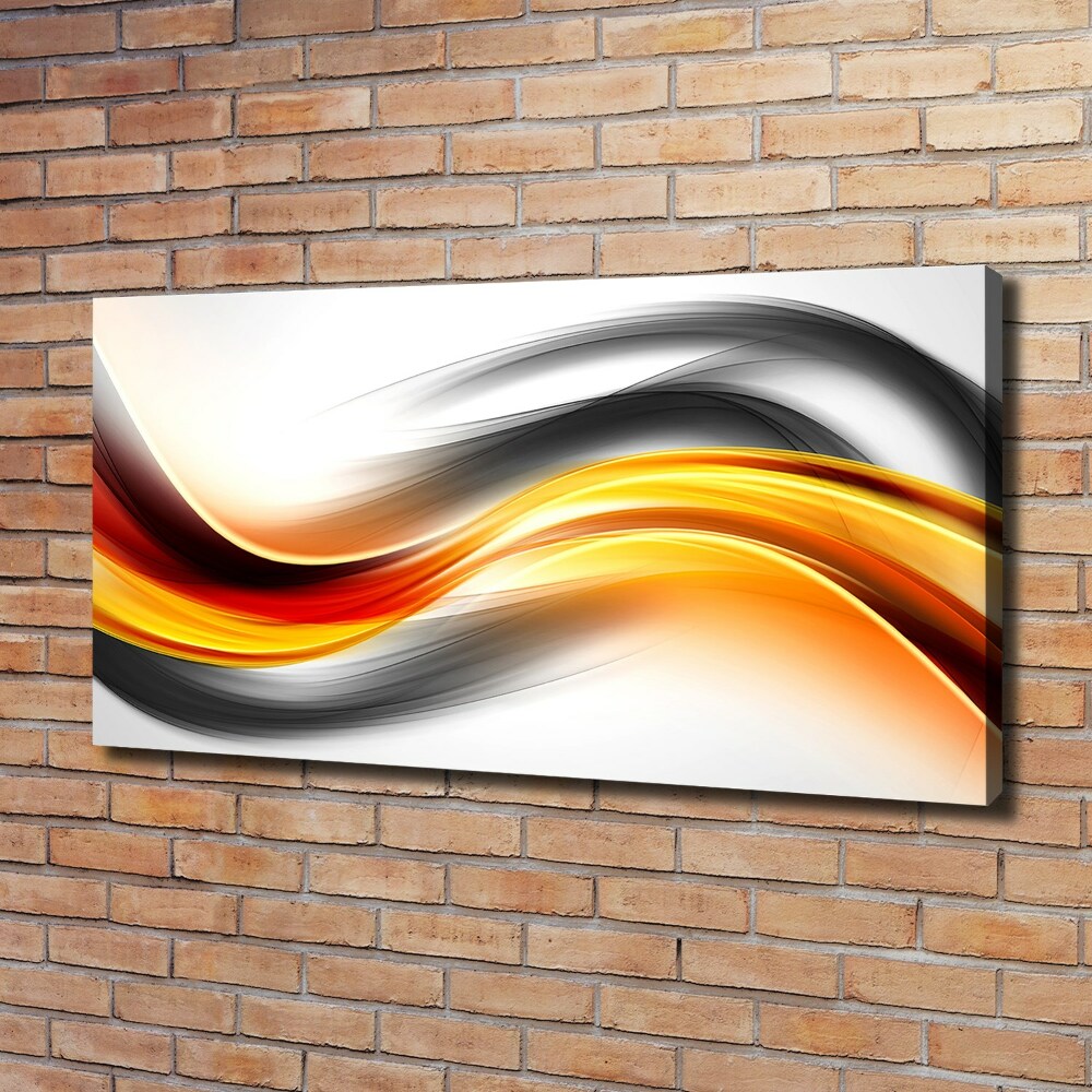 Tableau sur toile Abstraction vagues orange