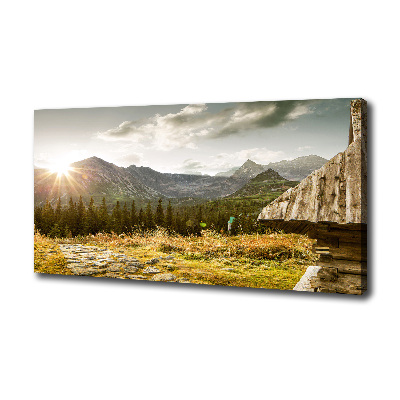 Tableau sur toile Maison dans les montagnes