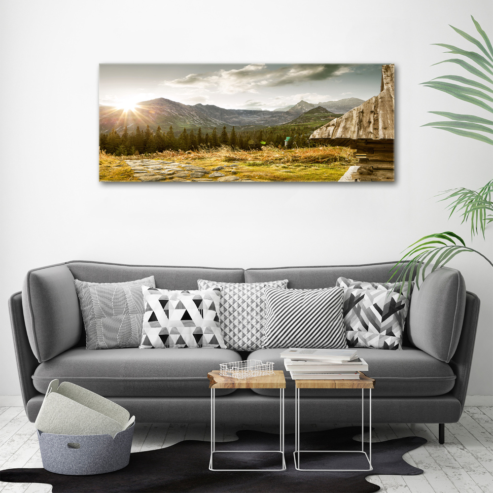 Tableau sur toile Maison dans les montagnes