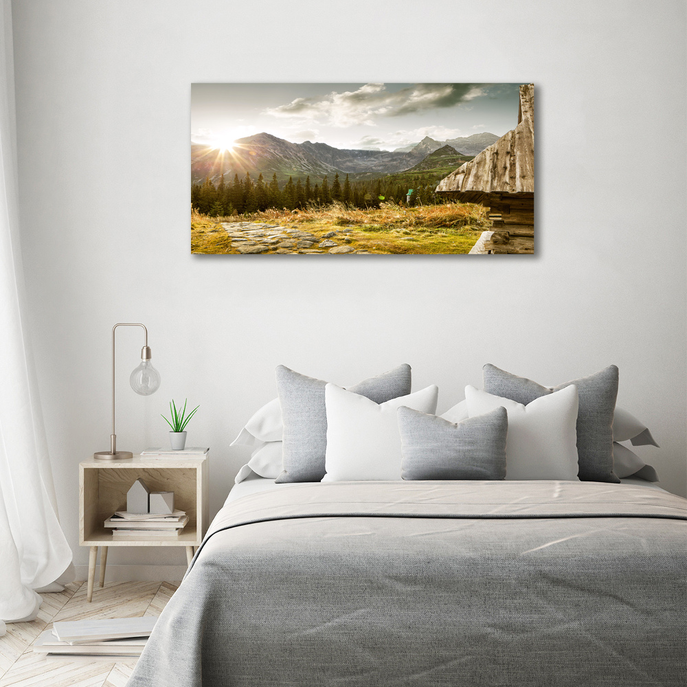 Tableau sur toile Maison dans les montagnes