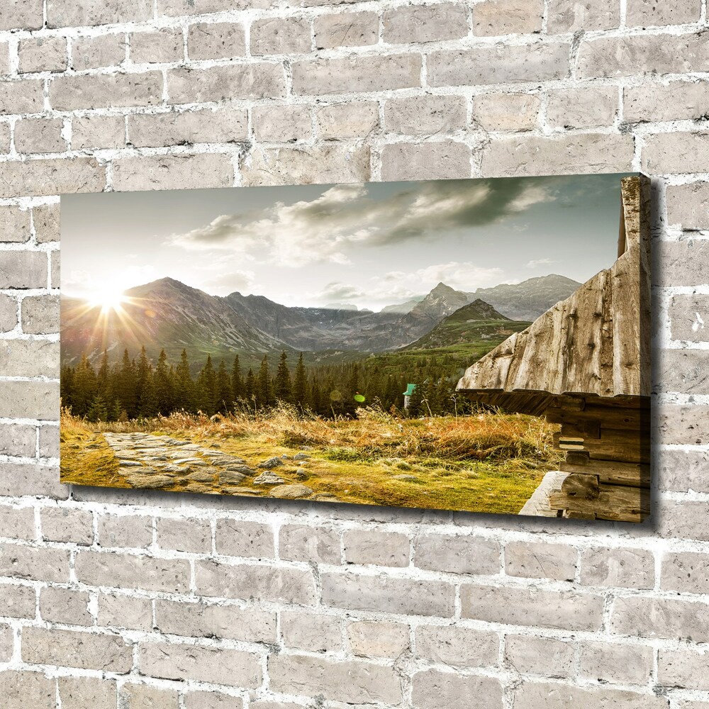 Tableau sur toile Maison dans les montagnes