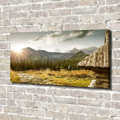 Tableau sur toile Maison dans les montagnes