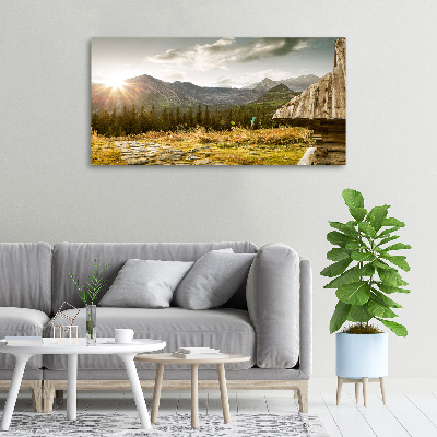 Tableau sur toile Maison dans les montagnes