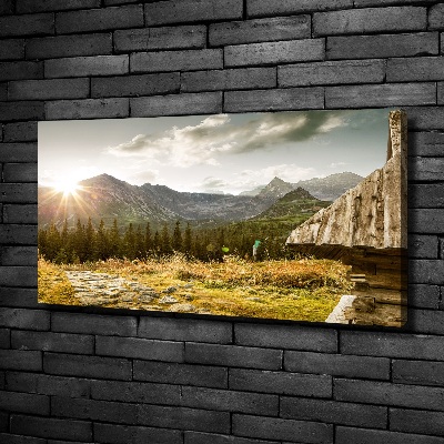 Tableau sur toile Maison dans les montagnes