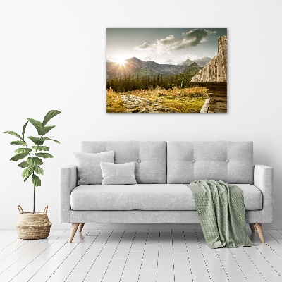 Tableau sur toile Maison dans les montagnes