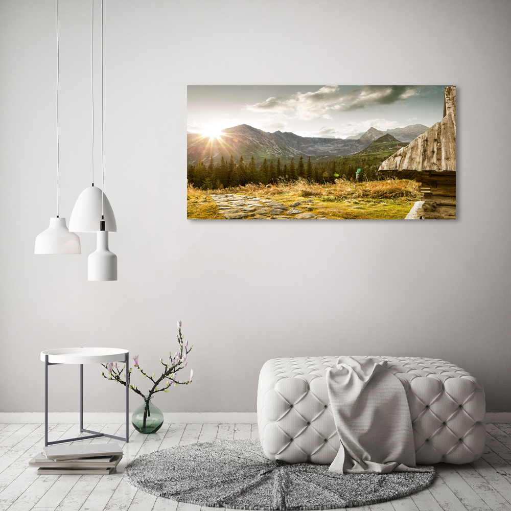 Tableau sur toile Maison dans les montagnes