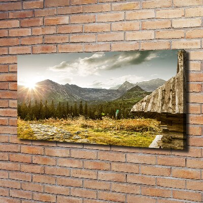 Tableau sur toile Maison dans les montagnes