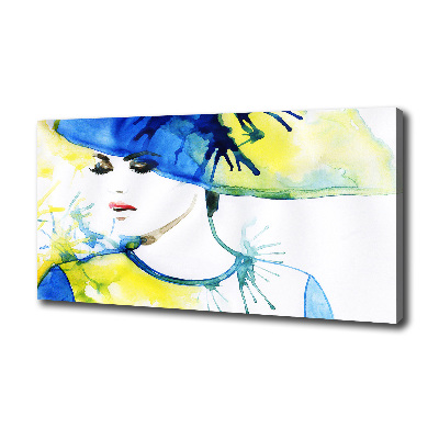 Tableau sur toile Femme au chapeau