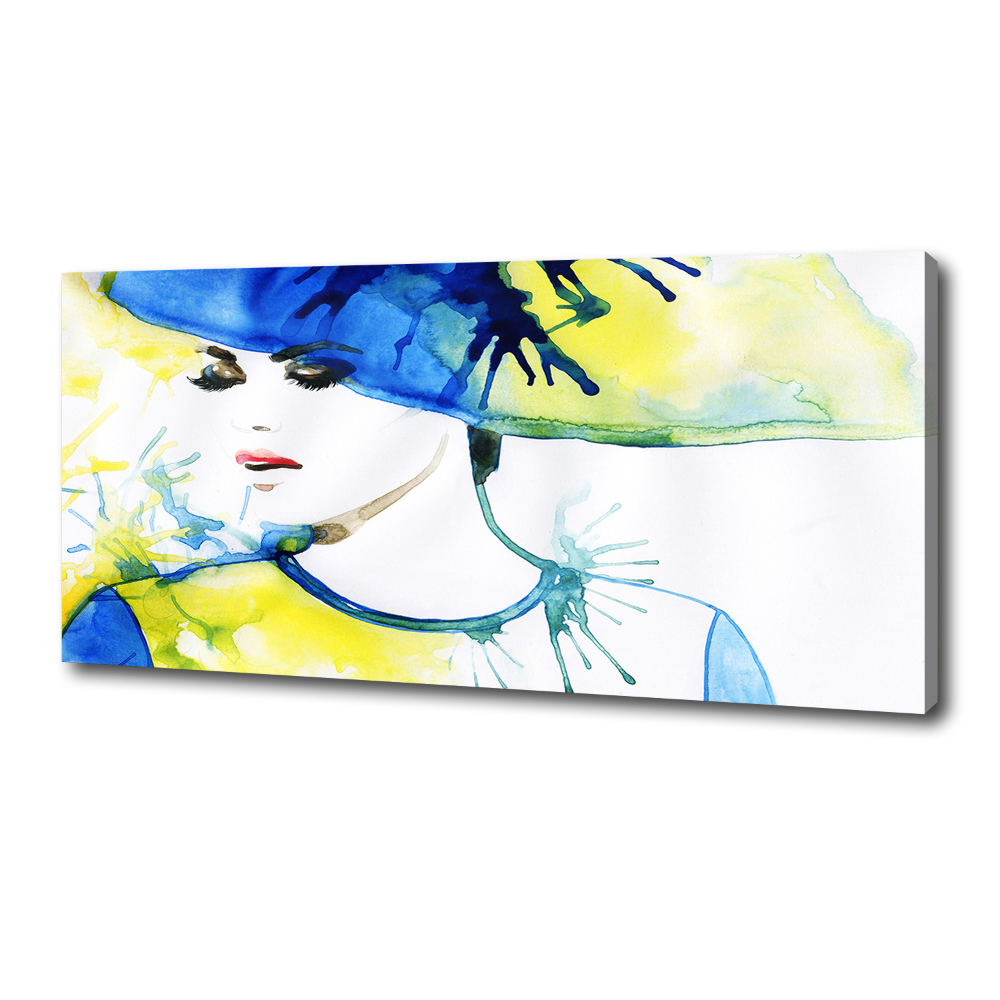 Tableau sur toile Femme au chapeau