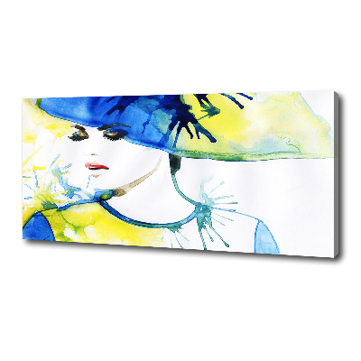 Tableau sur toile Femme au chapeau