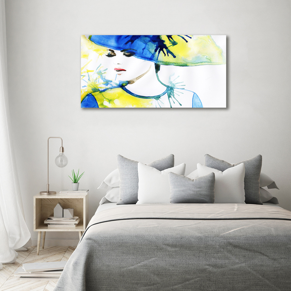 Tableau sur toile Femme au chapeau