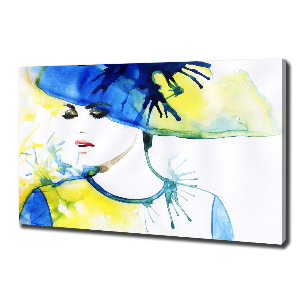 Tableau sur toile Femme au chapeau