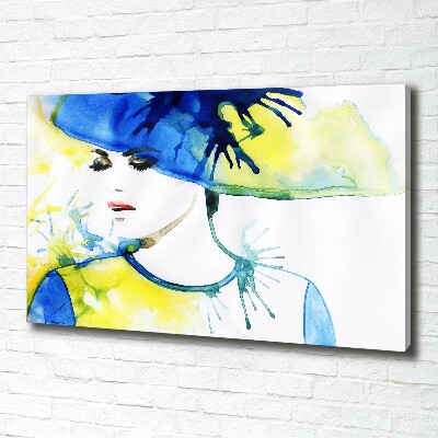 Tableau sur toile Femme au chapeau