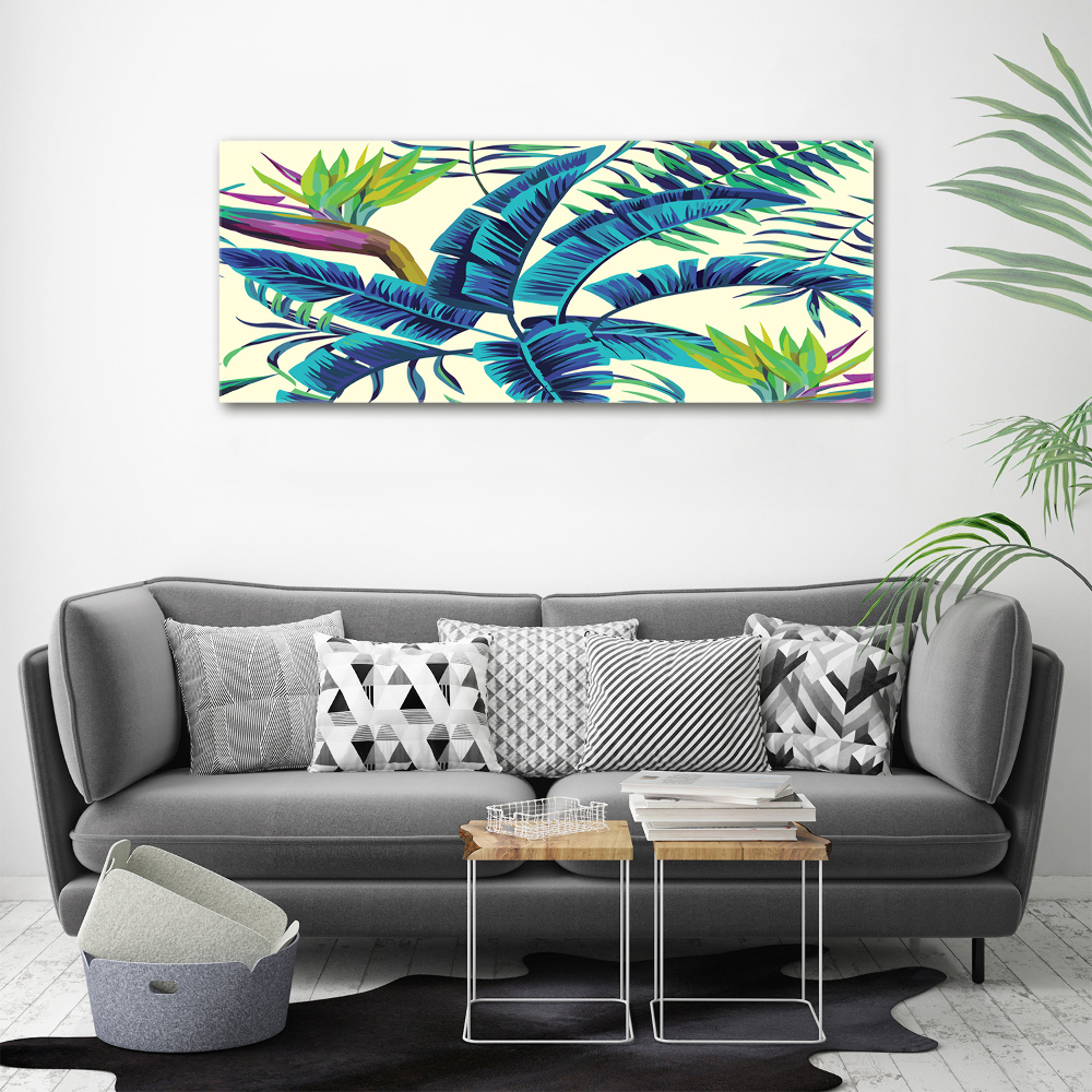 Tableau photo sur toile Feuilles tropicales colorées