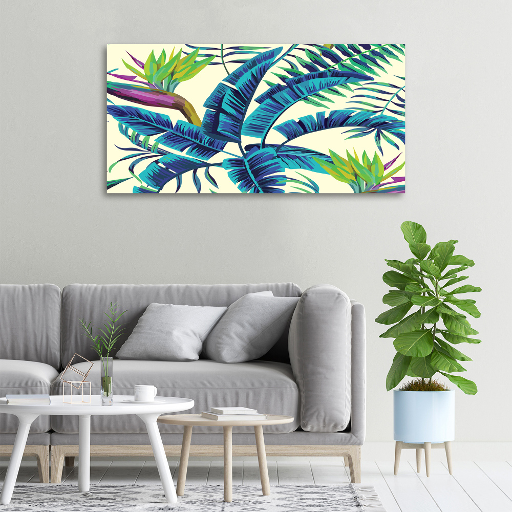 Tableau photo sur toile Feuilles tropicales colorées