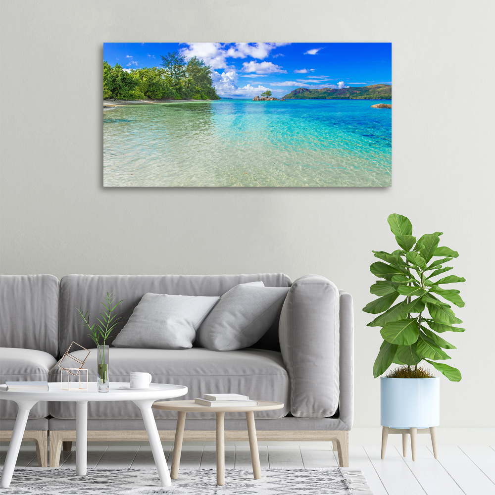 Tableau photo sur toile Plage aux Seychelles