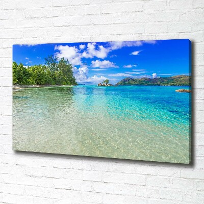 Tableau photo sur toile Plage aux Seychelles