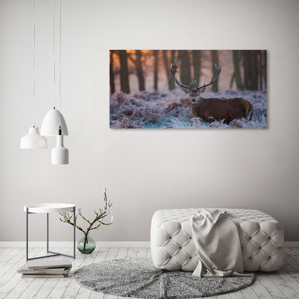 Tableau imprimé sur toile Cerf à l'aube