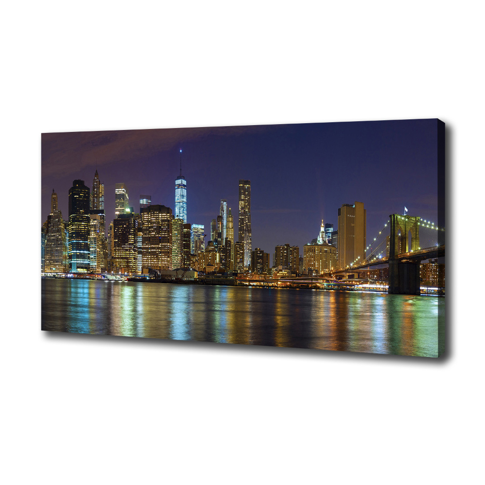 Tableau imprimé sur toile Manhattan de nuit