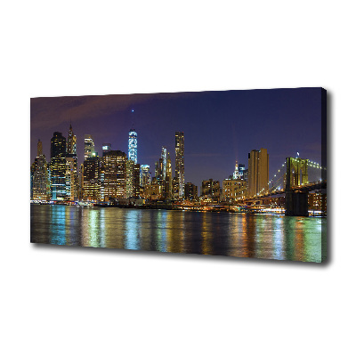 Tableau imprimé sur toile Manhattan de nuit