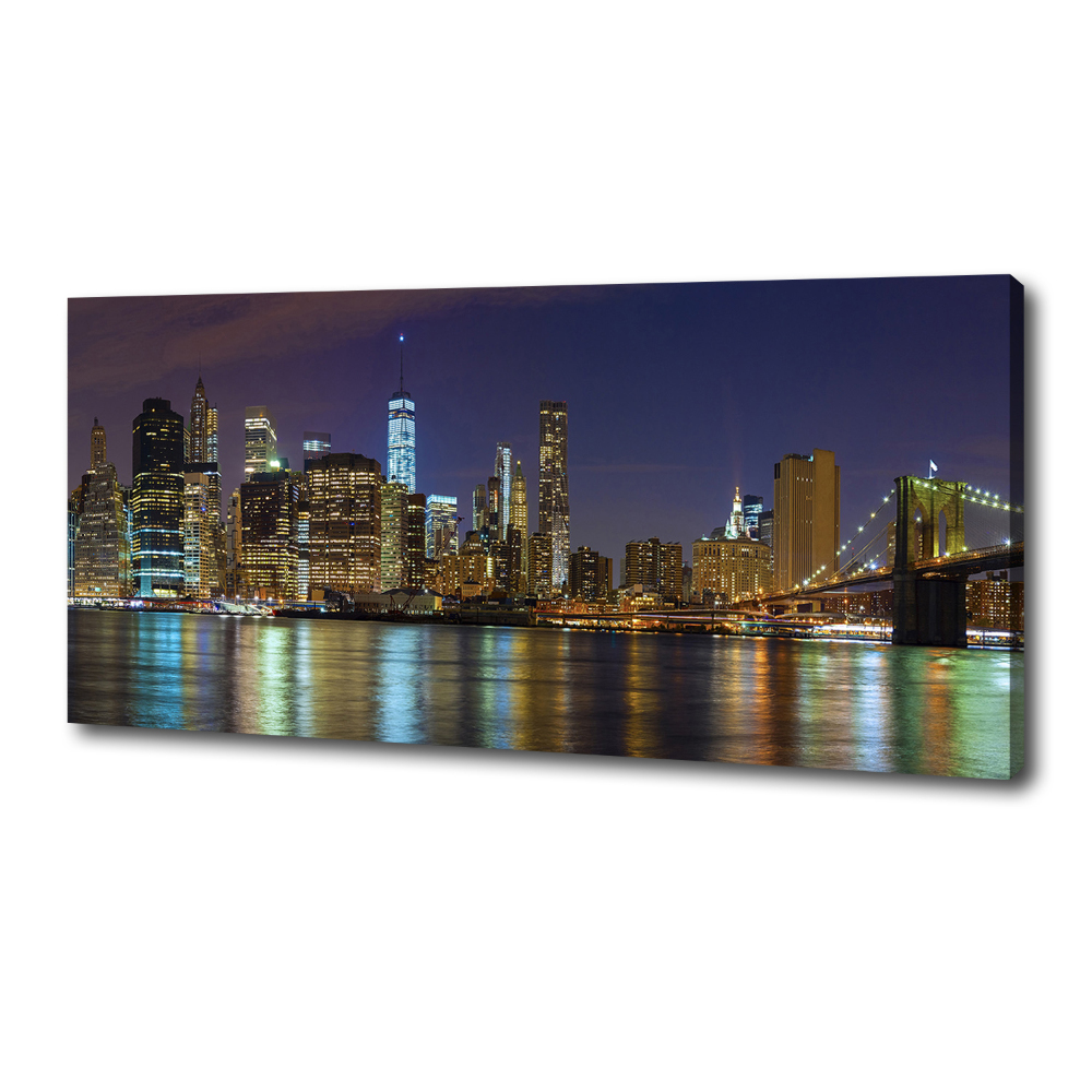 Tableau imprimé sur toile Manhattan de nuit