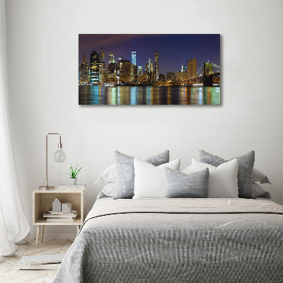 Tableau imprimé sur toile Manhattan de nuit