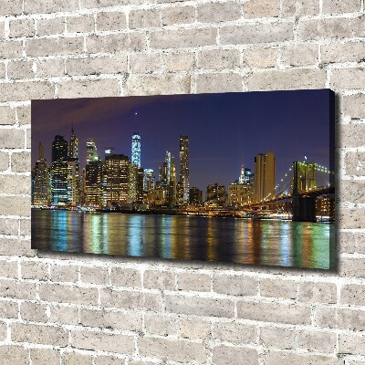 Tableau imprimé sur toile Manhattan de nuit