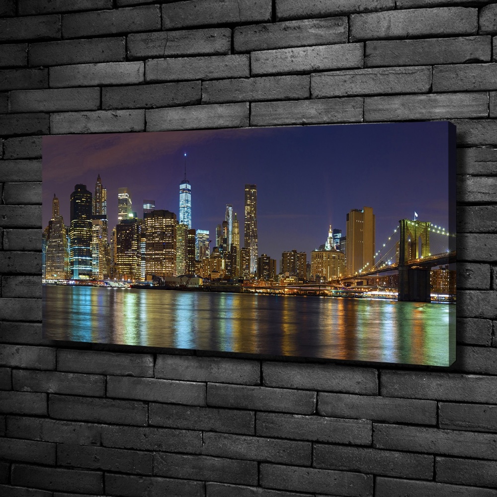 Tableau imprimé sur toile Manhattan de nuit