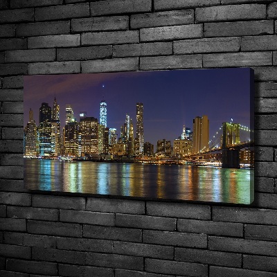 Tableau imprimé sur toile Manhattan de nuit