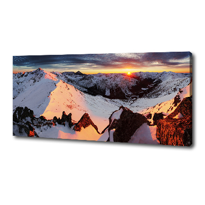 Tableau sur toile Montagnes en hiver