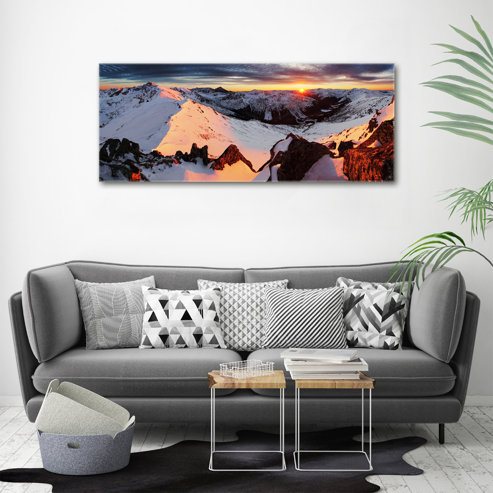 Tableau sur toile Montagnes en hiver