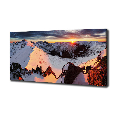 Tableau sur toile Montagnes en hiver