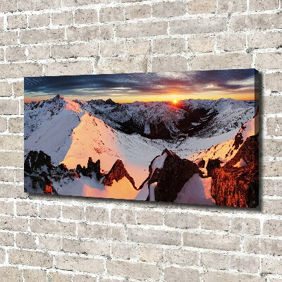 Tableau sur toile Montagnes en hiver