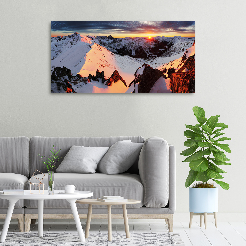 Tableau sur toile Montagnes en hiver