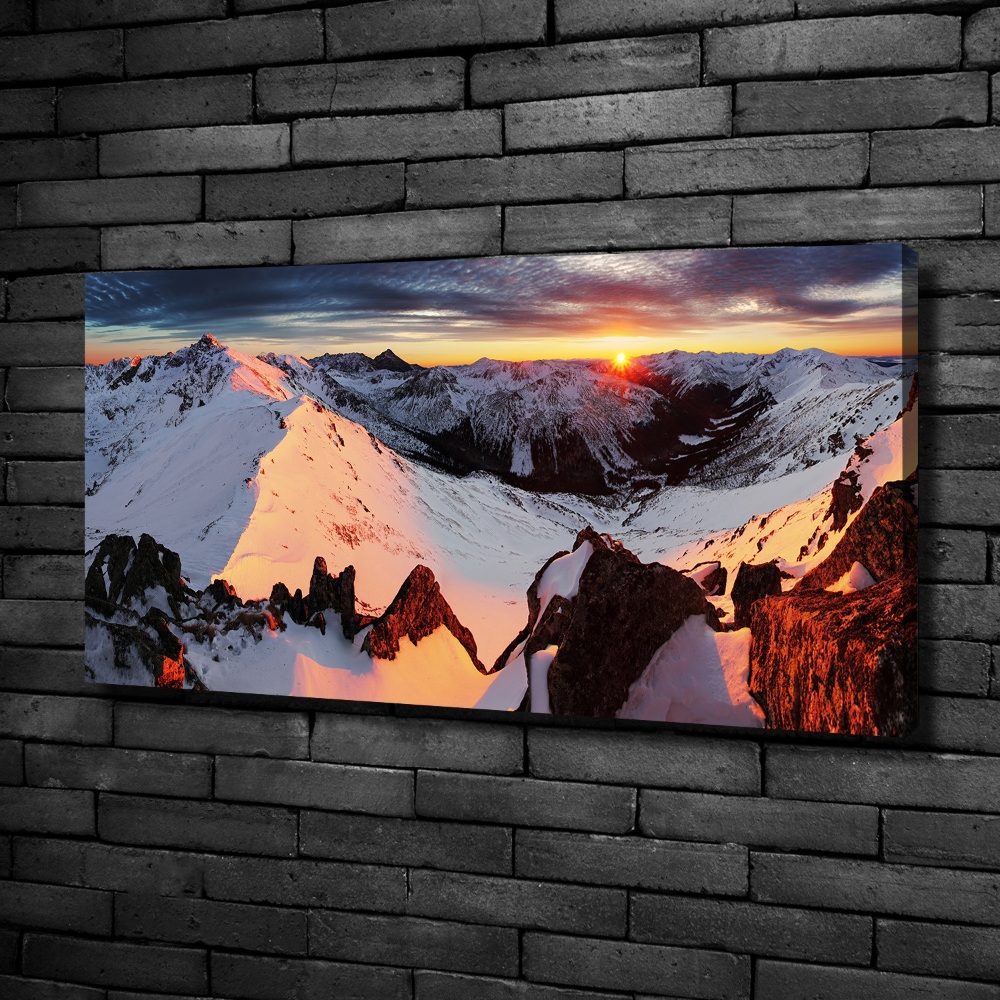 Tableau sur toile Montagnes en hiver