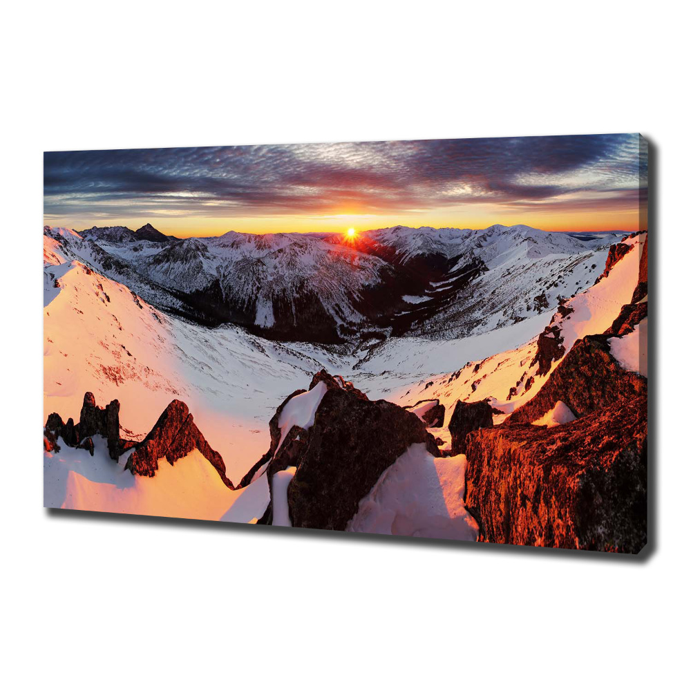 Tableau sur toile Montagnes en hiver