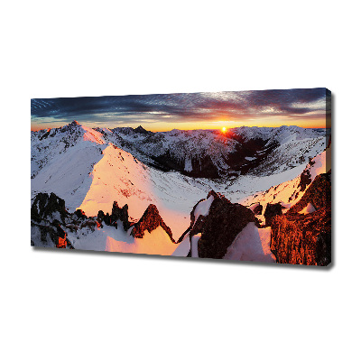 Tableau sur toile Montagnes en hiver