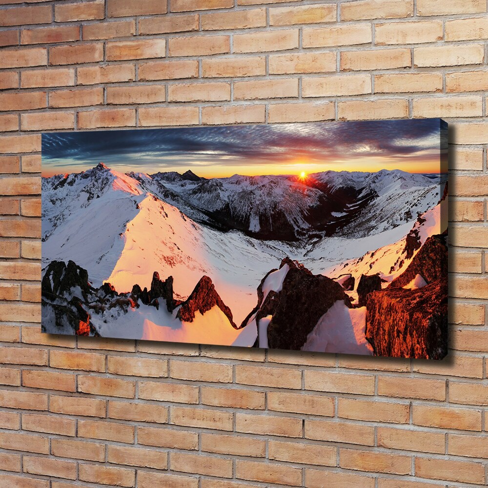 Tableau sur toile Montagnes en hiver