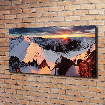 Tableau sur toile Montagnes en hiver