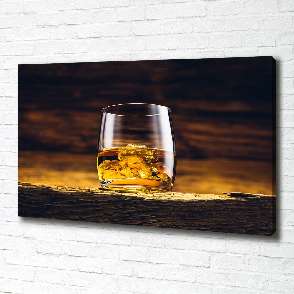 Tableau mural sur toile Bourbon dans un verre