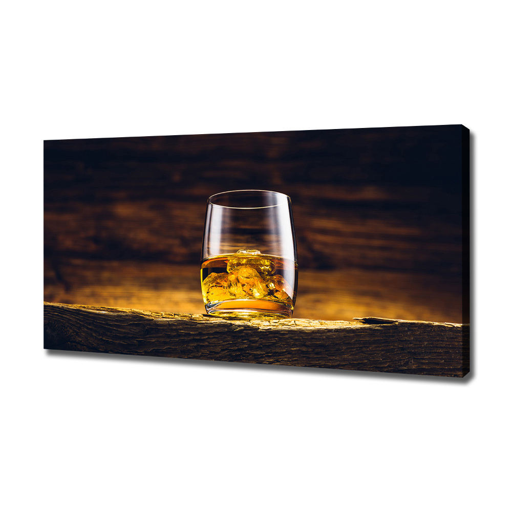 Tableau mural sur toile Bourbon dans un verre